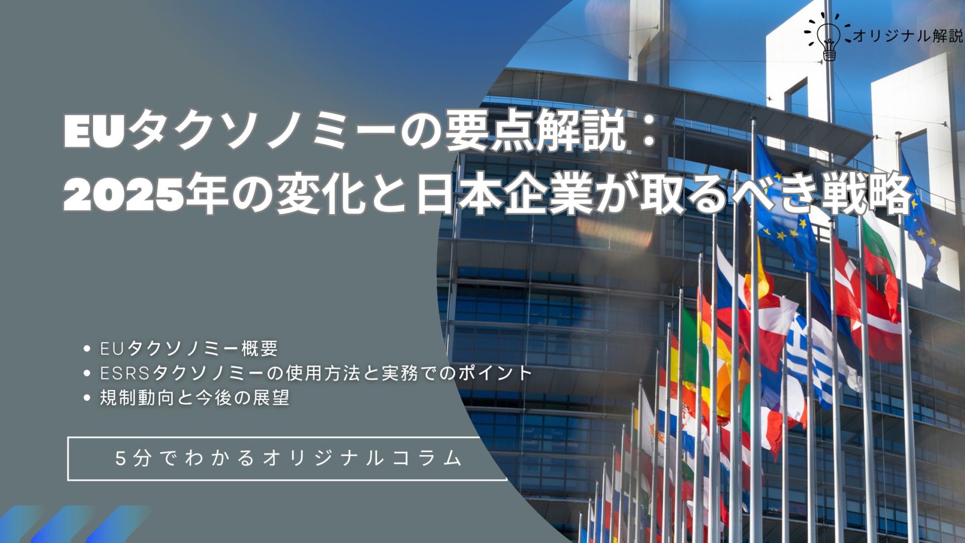 EUタクソノミーの要点解説:2025年の変化と日本企業が取るべき戦略 EUタクソノミーの要点解説:2025年の変化と日本企業が取るべき戦略