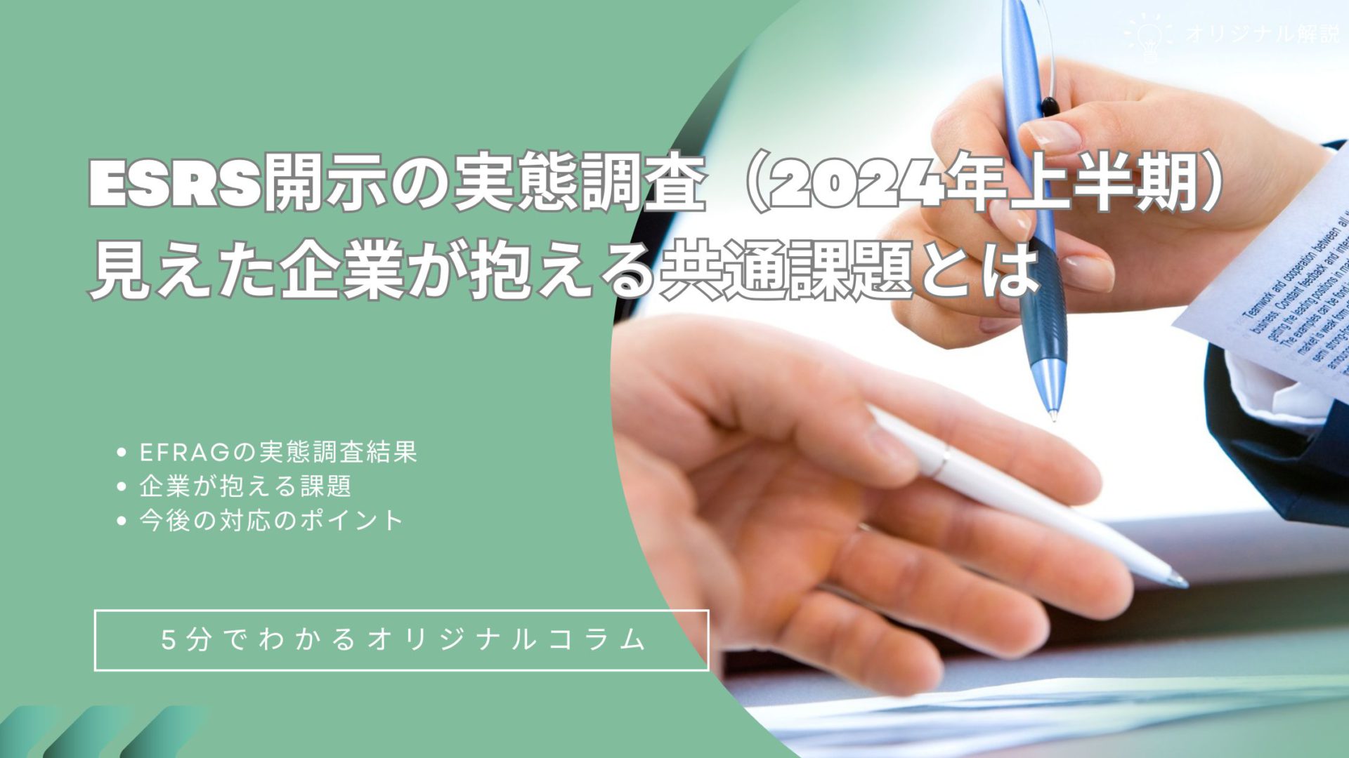 ESRS開示の実態調査(2024年上半期)から見えた企業が抱える共通課題とは ESRS開示の実態調査(2024年上半期)から見えた企業が抱える共通課題とは