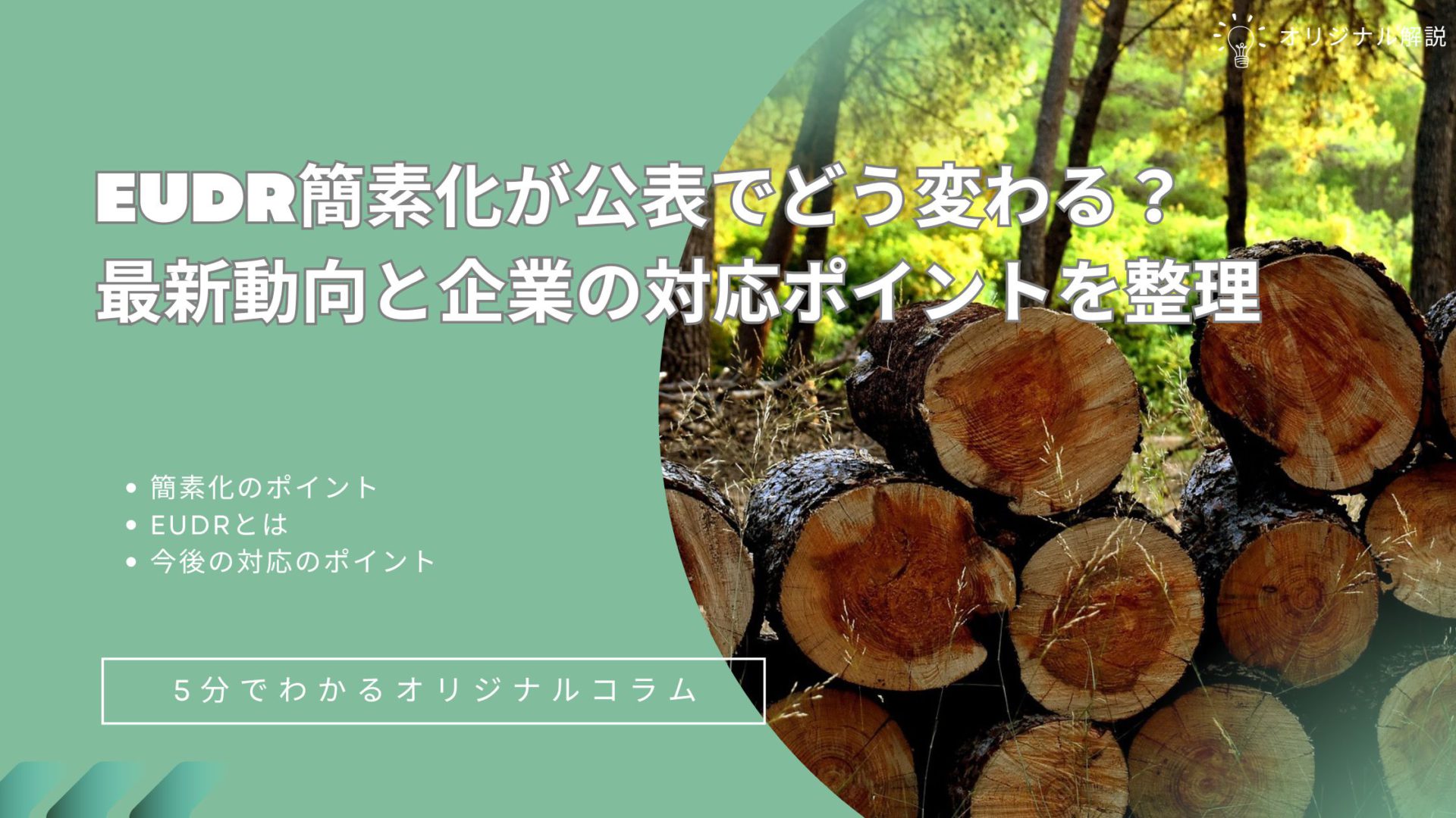 【新着】EUDR簡素化が公表でどう変わる?最新動向と企業の対応ポイントを整理 【新着】EUDR簡素化が公表でどう変わる?最新動向と企業の対応ポイントを整理